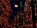 Full Moon over Bryce Canyon National Park in Utah Royalty Free Stock Photo