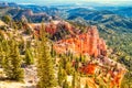 Bryce Canyon National Park during a Sunny Day, View from Farview Point, Utah Royalty Free Stock Photo