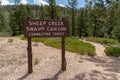 Bryce Canyon National park - trailhead sign for the Sheep Creek