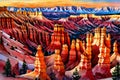 Bryce Canyon National Park in Utah, USA, Digital painting