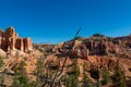 Bryce Canyon - Panoramic aerial view on sandstone rock formations on Navajo Rim hiking trail in Bryce Canyon National Park, Utah Royalty Free Stock Photo