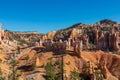 Bryce Canyon - Panoramic aerial view on sandstone rock formations on Navajo Rim hiking trail in Bryce Canyon National Park, Utah Royalty Free Stock Photo