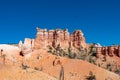 Bryce Canyon - Panoramic Fairyland hiking trail with scenic view on massive hoodoo wall sandstone rock formation in Utah, USA Royalty Free Stock Photo