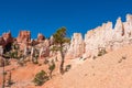 Bryce Canyon - Panoramic Fairyland hiking trail with scenic view on massive hoodoo wall sandstone rock formation in Utah, USA Royalty Free Stock Photo