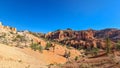 Bryce Canyon - Panoramic Fairyland hiking trail with scenic view on massive hoodoo wall sandstone rock formation in Utah, USA Royalty Free Stock Photo