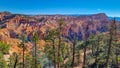 Bryce Canyon - Panoramic Fairyland hiking trail with scenic view on massive hoodoo wall sandstone rock formation in Utah, USA Royalty Free Stock Photo