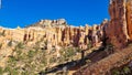 Bryce Canyon - Panoramic Fairyland hiking trail with scenic view on massive hoodoo wall sandstone rock formation in Utah, USA Royalty Free Stock Photo