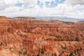 Bryce Canyon - Scenic view of hoodoo sandstone rock formation towers on Navajo trail in Bryce Canyon National Park, Utah