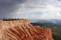 Bryce Canyon - Scenic view of hoodoo sandstone rock formation towers on Navajo trail in Bryce Canyon National Park, Utah