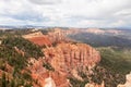 Bryce Canyon - Scenic view of hoodoo sandstone rock formation towers on Navajo trail in Bryce Canyon National Park, Utah