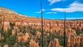 Bryce Canyon - Scenic view of hoodoo sandstone rock formation towers on Queens Garden trail in Bryce Canyon National Park, Utah