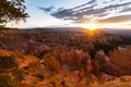 The bryce canyon at sunrise in Utah, USA Royalty Free Stock Photo