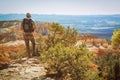 Bryce Canyon National Park, Utah. Young man admires beautiful view