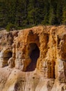 Bryce Point Canyon Cave Entrance. Vertical Royalty Free Stock Photo