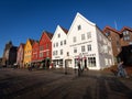 Bryggen, Bergen, Norway - November 2019. Colorful houses of Bryggen. UNESCO World Heritage site - row of old Hanseatic commercial