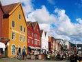 Bryggen street Bergen Norway Royalty Free Stock Photo