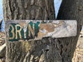 Bryn mawr ave street sign, auburn ma Royalty Free Stock Photo