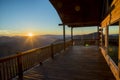 Bryson city cabin north carolina sky rocking chairs Royalty Free Stock Photo