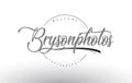 Bryson Personal Photography Logo Design with Photographer Name. Royalty Free Stock Photo