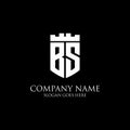 BS initial shield logo design Inspiration, crown royal logo template - easy to used for your logo