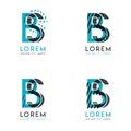 The BS Logo Set of abstract modern graphic design.Blue and gray with slashes and dots.This logo is perfect for companies, business