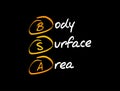 BSA - Body Surface Area acronym, concept