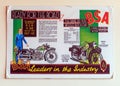 1934 BSA O.H.V. Vee Twin Motorcycle Wall Poster.