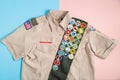 BSA Uniform on Pink and Blue Royalty Free Stock Photo