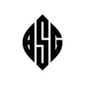 BSG circle letter logo design with circle and ellipse shape. BSG ellipse letters with typographic style. The three initials form a Royalty Free Stock Photo