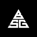 BSG triangle letter logo design with triangle shape. BSG triangle logo design monogram. BSG triangle vector logo template with red Royalty Free Stock Photo