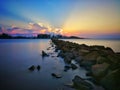 Beautiful cloudscape over the sea, sunset shot. Royalty Free Stock Photo