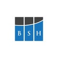 BSH letter logo design on BLACK background. BSH creative initials letter logo concept. BSH letter design.BSH letter logo design on Royalty Free Stock Photo