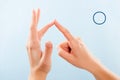 BSL Fingerspelling alphabet O. Royalty Free Stock Photo