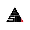 BSM triangle letter logo design with triangle shape. BSM triangle logo design monogram. BSM triangle vector logo template with red Royalty Free Stock Photo