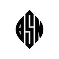 BSN circle letter logo design with circle and ellipse shape. BSN ellipse letters with typographic style. The three initials form a Royalty Free Stock Photo