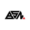 BSN triangle letter logo design with triangle shape. BSN triangle logo design monogram. BSN triangle vector logo template with red Royalty Free Stock Photo