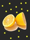 Bstract background on black background with lemon Royalty Free Stock Photo