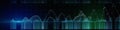 bstract background graph wireframe from circles and blurred lines on dark. Technology concept virtual data analytical . Big Data