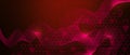 bstract digital network connection structure on red background