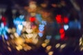 ÃÂbstract sweet colorful heart shaped bokeh. Street light blurred background. Valentine`s day and love concept
