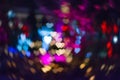 ÃÂbstract sweet colorful heart shaped bokeh. Street light blurred background. Valentine`s day and love concept