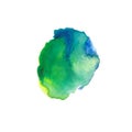 Abstract watercolor splash banner. Watercolor drop. Green, emerald and blue shades