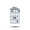 Bsus, Basic Guitar Chord Chart Icon Vector Template Royalty Free Stock Photo