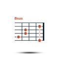 Bsus, Basic Guitar Chord Chart Icon Vector Template Royalty Free Stock Photo