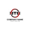 BTB letter alphabet abstract logo vector Royalty Free Stock Photo