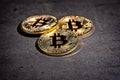 BTC Bitcoin coins Royalty Free Stock Photo