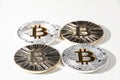 BTC Bitcoin coins Royalty Free Stock Photo