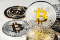 BTC Bitcoin coins Royalty Free Stock Photo