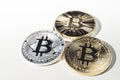 BTC Bitcoin coins Royalty Free Stock Photo