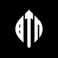 BTM circle letter logo design with circle and ellipse shape. BTM ellipse letters with typographic style. The three initials form a Royalty Free Stock Photo
